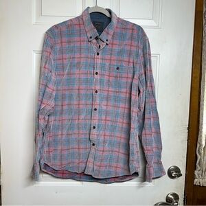 Legacy Copper‎ & Oak Mens L Multicolor Plaid Long Sleeve Corduroy  Cotton Shirt